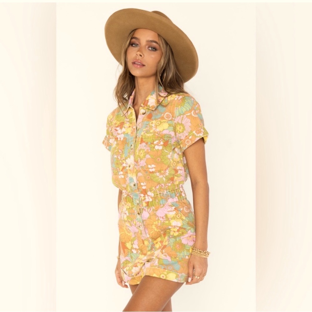 Show Me Your Mumu Cannon Romper in Groovy Floral